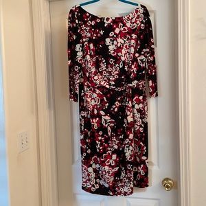 Evan Picone floral work sheath dress 16